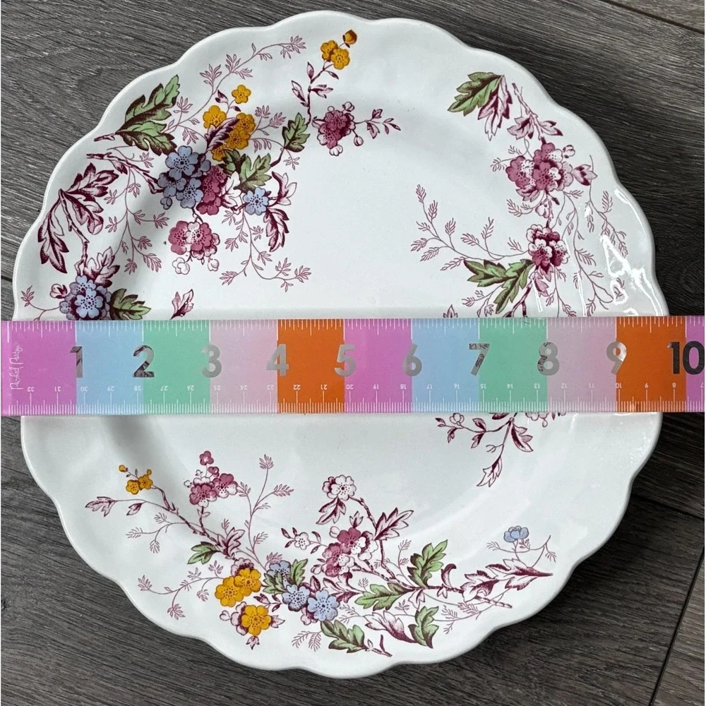 Lot 6 Ridgway English Garden Ironstone Dinner Plates Discontinued Rare‎ English